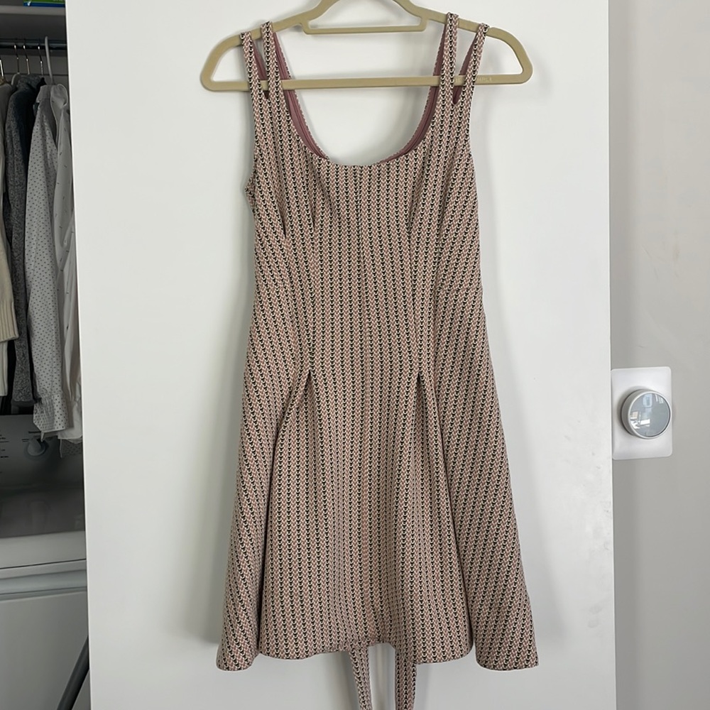 Anthropology sweater material printed dress